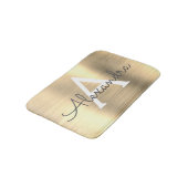 Name und Anfangsbuchstabe des goldgegossenen Metal Badematte (Schrägansicht)
