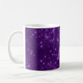Name und Anfangsbuchstabe des lila Sparkle Shimmer Kaffeetasse (Links)