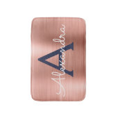 Name und Anfangsbuchstabe des Rose-Gold-Brushed-Me Badematte (Vorderseite Vertikal)