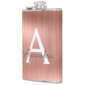 Name und Anfangsbuchstabe des Rose-Gold-Brushed-Me Flachmann (Links)