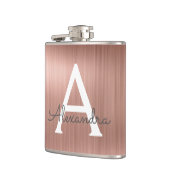 Name und Anfangsbuchstabe des Rose-Gold-Brushed-Me Flachmann (Links)