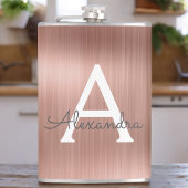 Name und Anfangsbuchstabe des Rose-Gold-Brushed-Me Flachmann