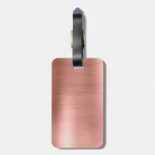 Name und Anfangsbuchstabe des Rose-Gold-Brushed-Me Gepäckanhänger (Rückseite vertikal)