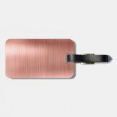 Name und Anfangsbuchstabe des Rose-Gold-Brushed-Me Gepäckanhänger (Rückseite horizontal)