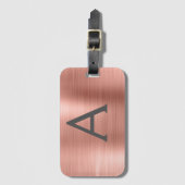 Name und Anfangsbuchstabe des Rose-Gold-Brushed-Me Gepäckanhänger (Vorderseite Vertikal)