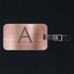 Name und Anfangsbuchstabe des Rose-Gold-Brushed-Me Gepäckanhänger<br><div class="desc">Rose Gold } Rosa gebürstete Metallfolie Monogramm Name und Anfangskennzeichen für das Gepäck. Diese Taschenmarke ist ideal für Zurück in die Schule,  Arbeit oder Reisen.</div>