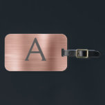 Name und Anfangsbuchstabe des Rose-Gold-Brushed-Me Gepäckanhänger<br><div class="desc">Rose Gold } Rosa gebürstete Metallfolie Monogramm Name und Anfangskennzeichen für das Gepäck. Diese Taschenmarke ist ideal für Zurück in die Schule,  Arbeit oder Reisen.</div>