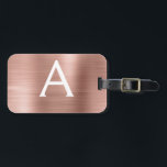 Name und Anfangsbuchstabe des Rose-Gold-Brushed-Me Gepäckanhänger<br><div class="desc">Rose Gold } Rosa gebürstete Metallfolie Monogramm Name und Anfangskennzeichen für das Gepäck. Diese Taschenmarke ist ideal für Zurück in die Schule,  Arbeit oder Reisen.</div>