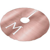 Name und Anfangsbuchstabe des Rose-Gold-Brushed-Me Polyester Weihnachtsbaumdecke (Schrägansicht)