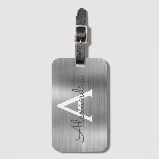 Name und Anfangsbuchstabe des rostfreien Metalls Gepäckanhänger (Vorderseite Vertikal)