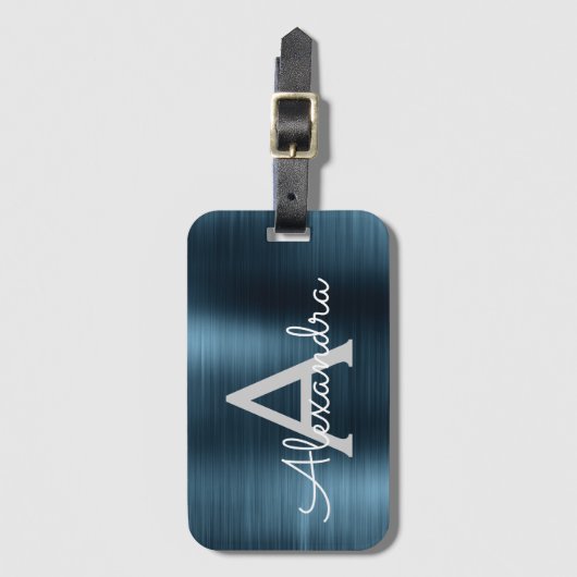 Name und Anfangsbuchstabe des rostfreien Metalls Gepäckanhänger (Vorderseite Vertikal)