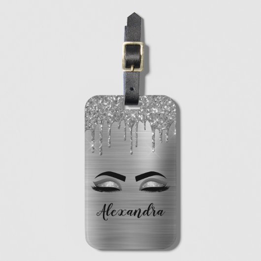 Name und Anfangsbuchstabe des rostfreien Metalls Gepäckanhänger (Vorderseite Vertikal)