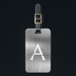 Name und Anfangsbuchstabe des rostfreien Metalls Gepäckanhänger<br><div class="desc">Silver Brushed Metal Foil Monogram Name and Initial Luggage Tag. Diese Taschenmarke ist ideal für Zurück in die Schule,  Arbeit oder Reisen.</div>