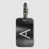 Name und Anfangsbuchstabe des schwarzen gebürstete Gepäckanhänger (Vorderseite Vertikal)