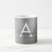 Name und Anfangsbuchstabe des Silver Metallic Mono Kaffeetasse (Mittel)
