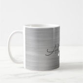 Name und Anfangsbuchstabe des Silver Metallic Mono Kaffeetasse (Links)