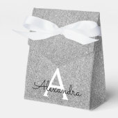 Name und Anfangsbuchstabe des Silver Sparkle Glitz Geschenkschachtel (Vorderseite)