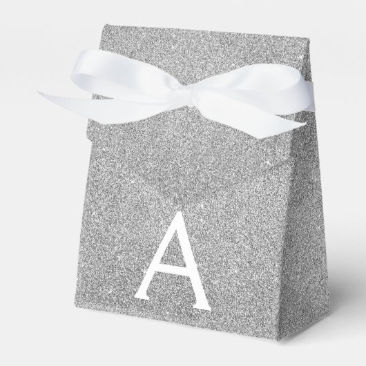Name und Anfangsbuchstabe des Silver Sparkle Glitz Geschenkschachtel (Vorderseite)