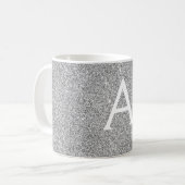 Name und Anfangsbuchstabe des Silver Sparkle Glitz Kaffeetasse (Vorderseite Links)
