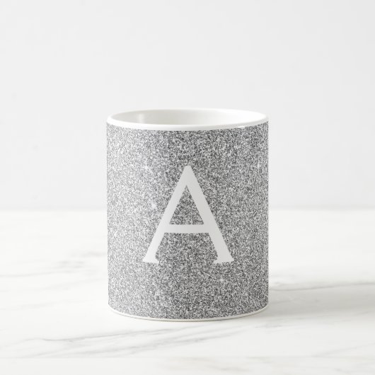 Name und Anfangsbuchstabe des Silver Sparkle Glitz Kaffeetasse (Mittel)