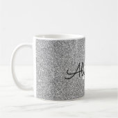 Name und Anfangsbuchstabe des Silver Sparkle Glitz Kaffeetasse (Links)