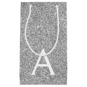 Name und Anfangsbuchstabe des Silver Sparkle Glitz Kleine Geschenktüte (Vorderseite)