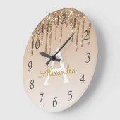 Name und Anfangsbuchstaben des Glitzer Große Wanduhr (Winkel)