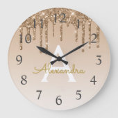 Name und Anfangsbuchstaben des Glitzer Große Wanduhr (Vorderseite)