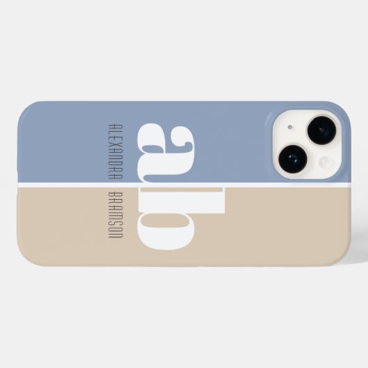 Name und Anfangsbuchstaben des Minimalistischen Mo Case-Mate iPhone Hülle (Rückseite (Horizontal))