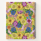 Name und Anfangsbuchstaben handGezeichnet Blume Notizblock (Rückseite)