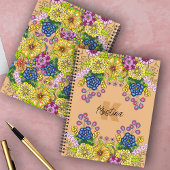 Name und Anfangsbuchstaben handGezeichnet Blume Notizblock