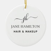 Name und Anfangsbuchstaben Keramik Ornament (Vorne)