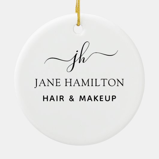 Name und Anfangsbuchstaben Keramik Ornament (Hinten)