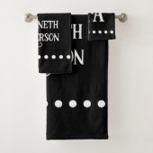 Name und Anfangsbuchstaben Schwarze und weiße Punk Badhandtuch Set (Insitu)