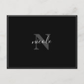 Name und Anfangsfarbe Schwarz und Weiß Moderne Min Postkarte (Vorderseite)