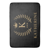 Name und Anfangssilbe Schwarz-weiß Badematte (Vorderseite Vertikal)