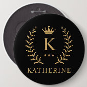 Name und Anfangssilbe Schwarz-weiß Button (Vorne & Hinten)