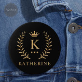 Name und Anfangssilbe Schwarz-weiß Button