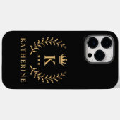 Name und Anfangssilbe Schwarz-weiß Case-Mate iPhone Hülle (Rückseite (Horizontal))