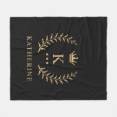 Name und Anfangssilbe Schwarz-weiß Fleecedecke (Vorderseite (Horizontal))