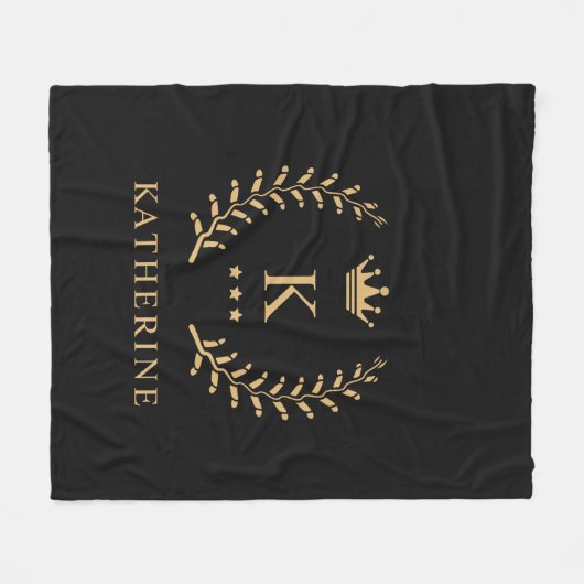 Name und Anfangssilbe Schwarz-weiß Fleecedecke (Vorderseite (Horizontal))