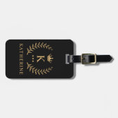 Name und Anfangssilbe Schwarz-weiß Gepäckanhänger (Vorderseite horizontal)