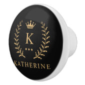 Name und Anfangssilbe Schwarz-weiß Keramikknauf (Rechts)