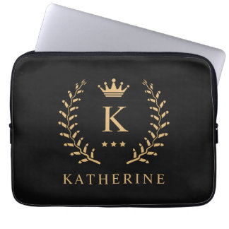 Name und Anfangssilbe Schwarz-weiß Laptopschutzhülle