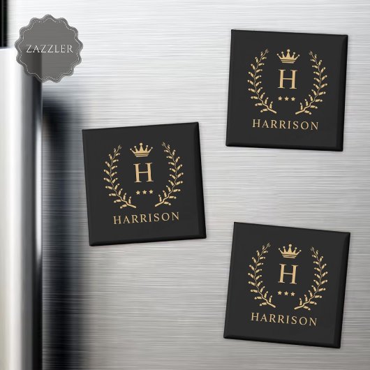 Name und Anfangssilbe Schwarz-weiß Magnet