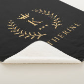 Name und Anfangssilbe Schwarz-weiß Sherpadecke (3/4)