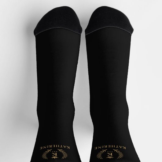 Name und Anfangssilbe Schwarz-weiß Socken (Oben)