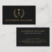 Name und Anfangssilbe Schwarz-weiß Visitenkarte (Vorne/Hinten)