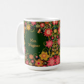 Name und Angebot des Hübschen Blumenlehrers Kaffeetasse (Vorderseite Links)