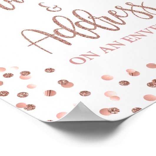 Name und Anschrift auf einer Umschlag-Signatur-Ros Poster (Ecke)